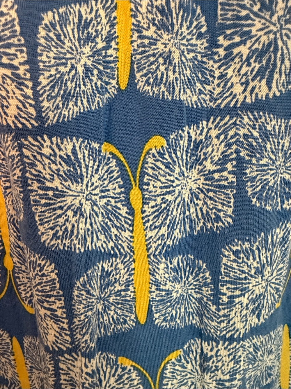 Lilly Pulitzer Blue Butterfly Ruffle V-Neck Sundress, Large - Picture 4 of 5